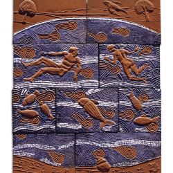 Sommer am Euphrat, 1995, Eisenguß, emalliert, H. 100 cm